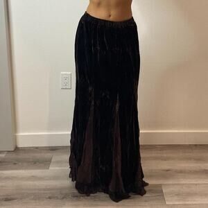 Velvet Brown Maxi Skirt